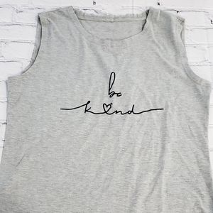 Gray be kind sleeveless top large